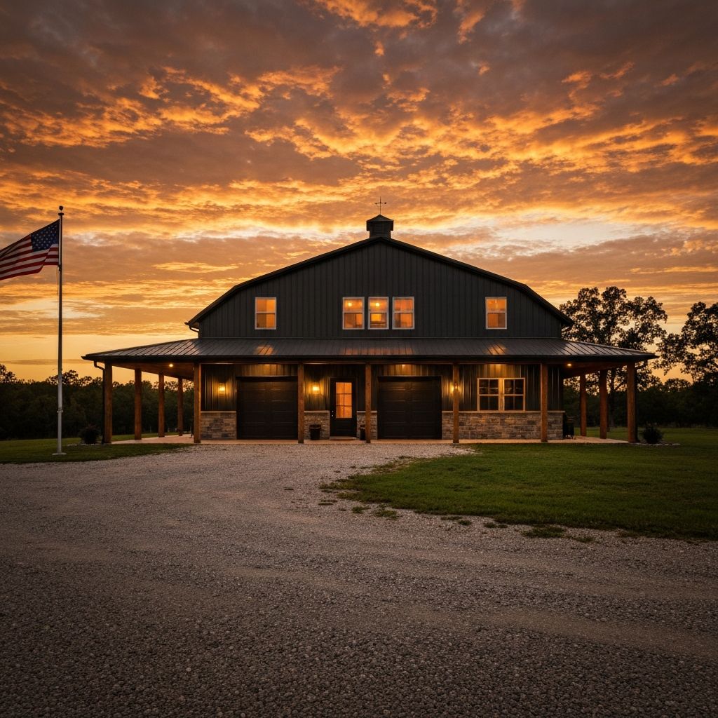RC Metal Buildings LLC - Custom metal building with American flag